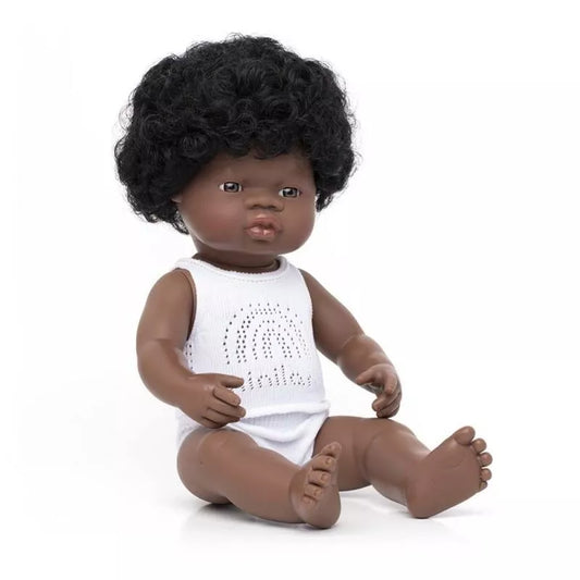 Miniland lėlė mergaitė (afroamerikieitė, 38 cm.)