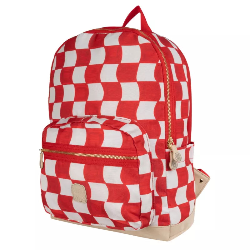 Pick & Pack mokyklinė kuprinė Raudoni langeliai, L